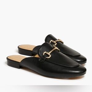 J.Crew Factory Bit Loafer Mules | Black with Gold Hardware | Women’s Size 11
